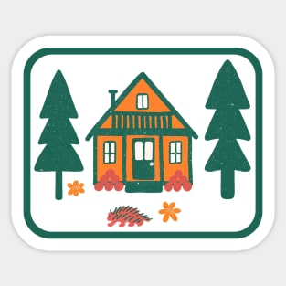 Cosy Cabin (Pine & White) Sticker